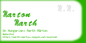 marton marth business card